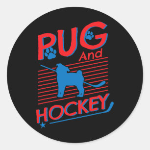 Sticker Rond Hockey et Carlin Chien Carlin et amateurs de hocke