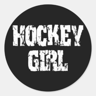 Sticker Rond Hockey Girl Hockey Girls
