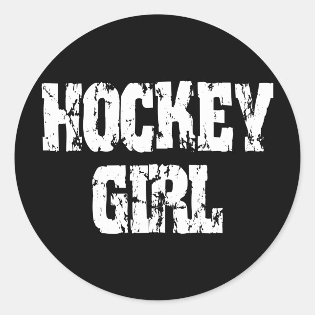 Sticker Rond Hockey Girl Hockey Girls (Devant)