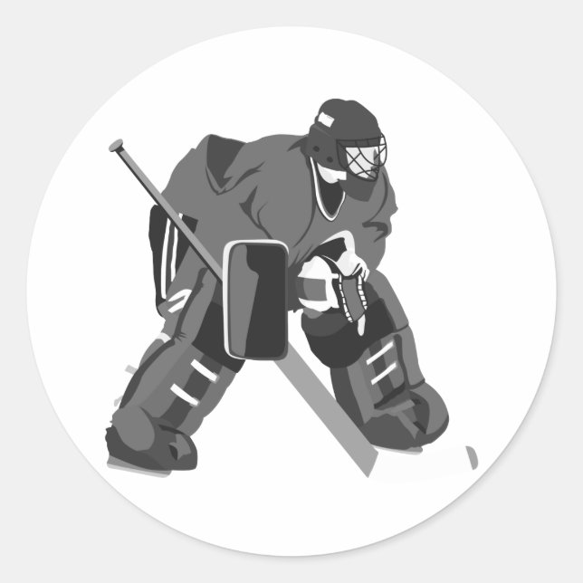 Sticker Rond Hockey Grey Goalie (Devant)