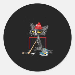 Sticker Rond Hockey Parce Que Le Meurtre Est Mauvais Drôle Chat