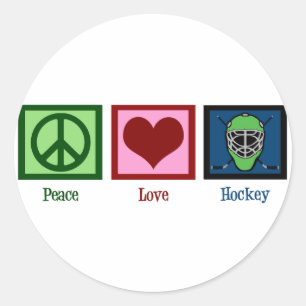 Sticker Rond Hockey Peace Love