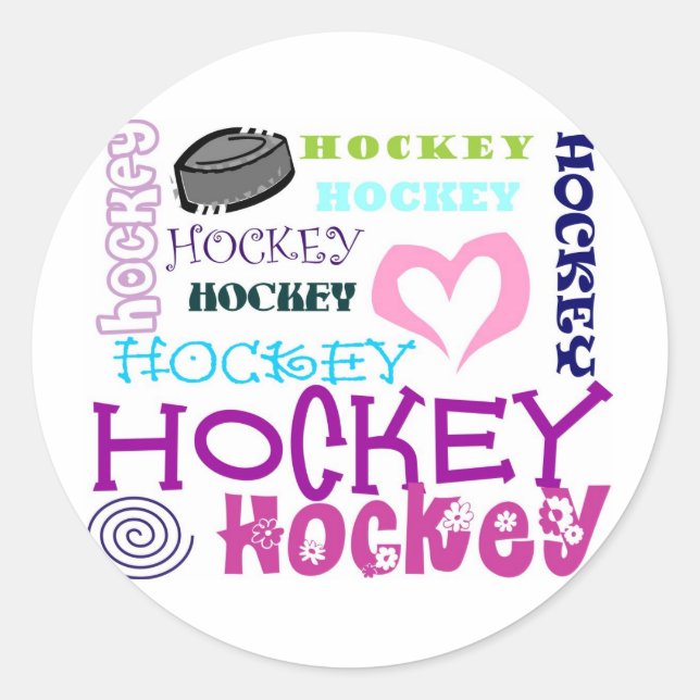 Sticker Rond Hockey répétitif (Devant)