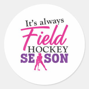 Sticker Rond Hockey sur gazon, c'est toujours la saison de hock