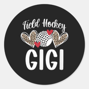 Sticker Rond Hockey sur gazon Gigi aime Gigi d'un hockey sur ga