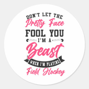 Sticker Rond Hockey sur gazon Ne vous laissez pas tromper par c