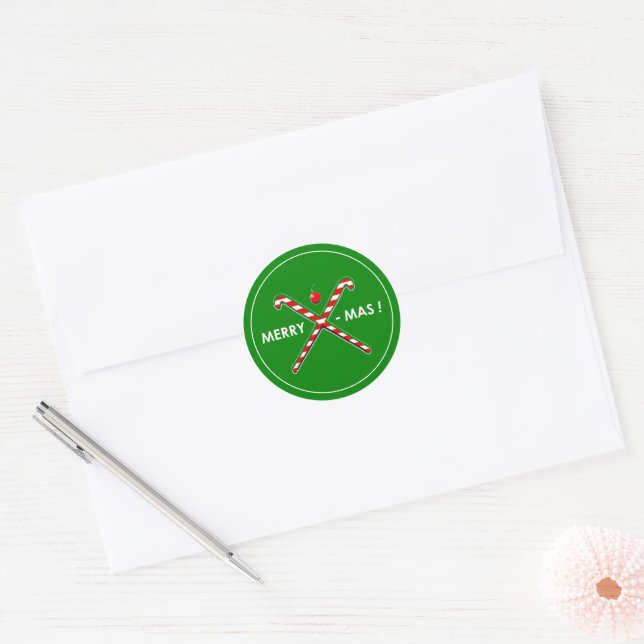 Sticker Rond Hockey sur gazon Noël (Enveloppe)