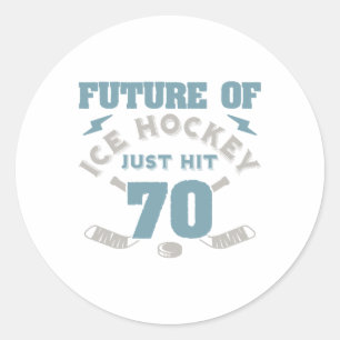 Sticker Rond Hockey sur glace 70e anniversaire Joueur futur Puc