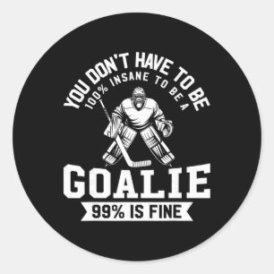 Sticker Rond Hockey sur glace Drôle Gardien de but Homme Femme