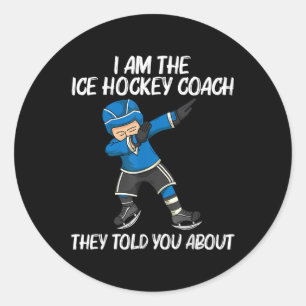 Sticker Rond Hockey sur glace drôle pour hommes femmes terrain