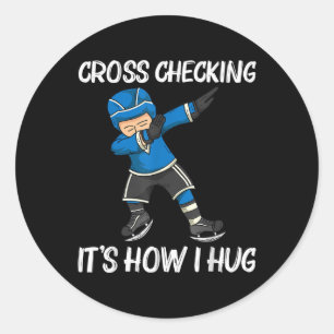 Sticker Rond Hockey sur glace drôle pour hommes femmes terrain 