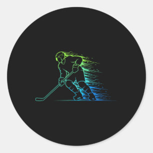Sticker Rond Hockey sur glace et graphisme de hockey hommes et