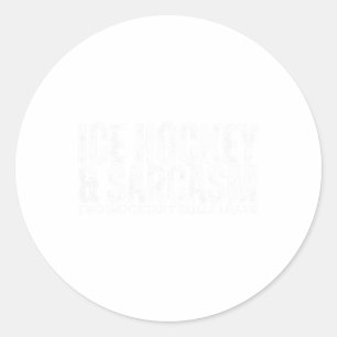 Sticker Rond Hockey sur glace et sarcasme joueur de hockey sur