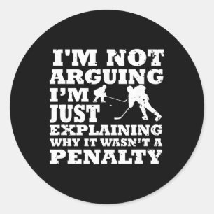 Sticker Rond Hockey sur glace expliquant que ce n'était pas une