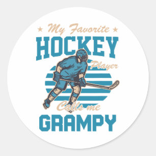 Sticker Rond Hockey sur glace Mon joueur de hockey préféré m'ap