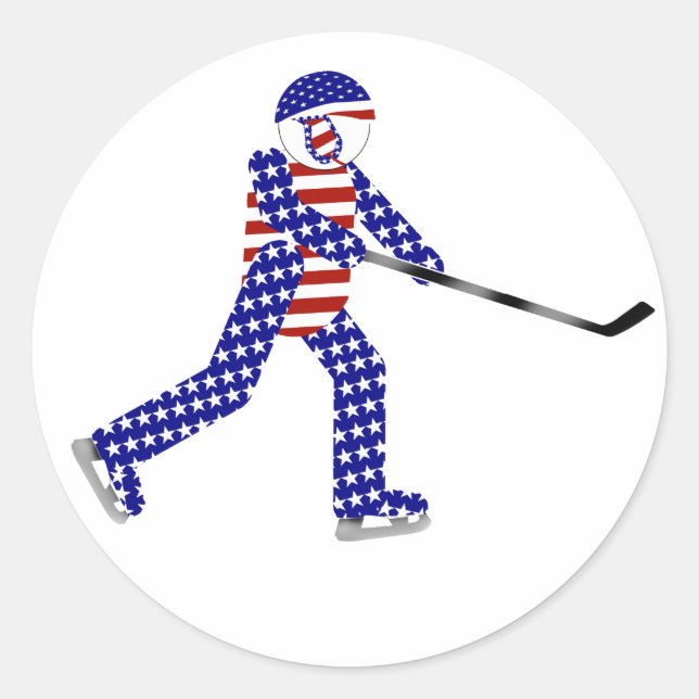 Sticker Rond Hockey sur glace USA (Devant)