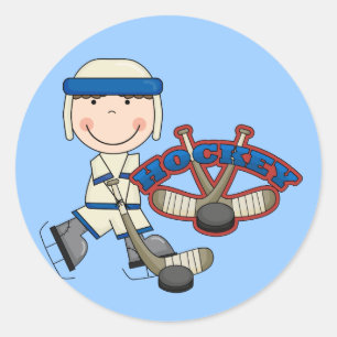 Sticker Rond HOCKEY - T-shirts et cadeaux de garçon