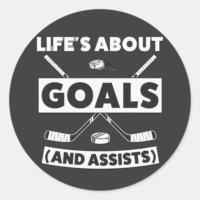 Sticker Rond Hockey Team Spirit Quote Tee (Devant)