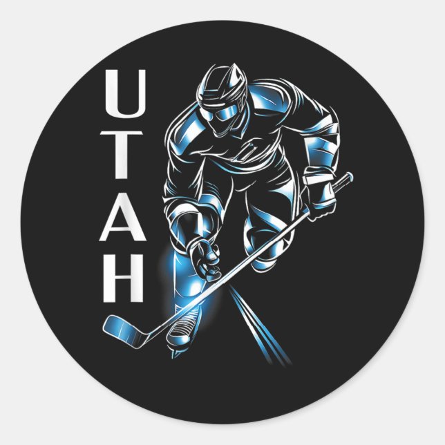 Sticker Rond Hockey Utah (Devant)