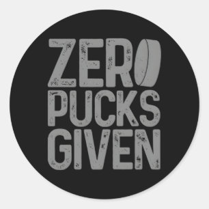 Sticker Rond Hockey Zero Pucks Donné Joueur de Hockey Goalie