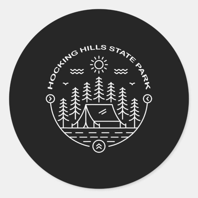 Sticker Rond Hocking Hills State Park Logan Ohio Hiking Oh  (Devant)