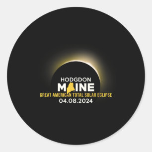 Sticker Rond Hodgdon Maine Me Total Solaire Eclipse 2024