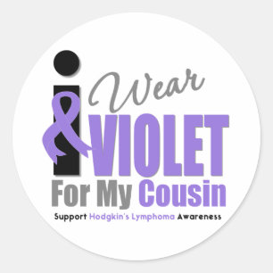 Sticker Rond Hodgkins Lymphoma Je Porte Violet Ruban Cousin