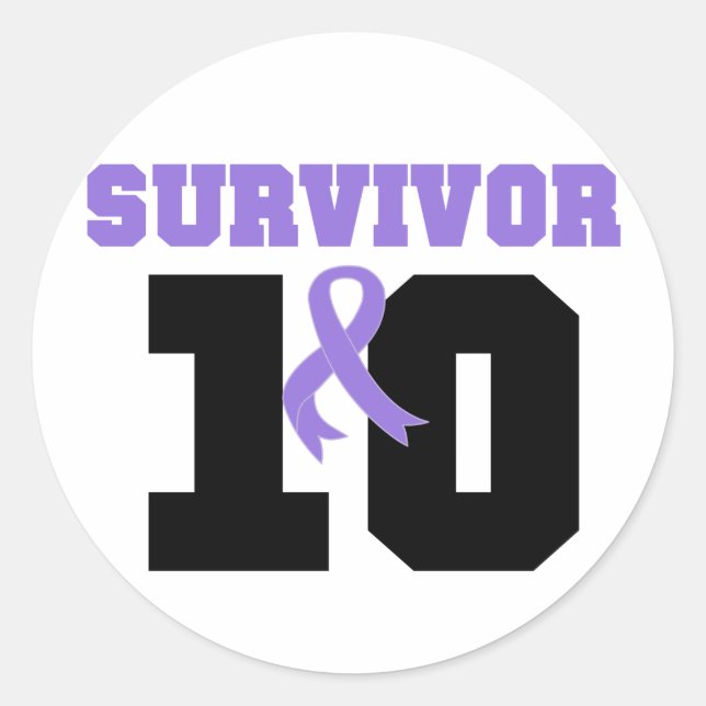 Sticker Rond Hodgkins Lymphoma Survivant 10 ans (Devant)