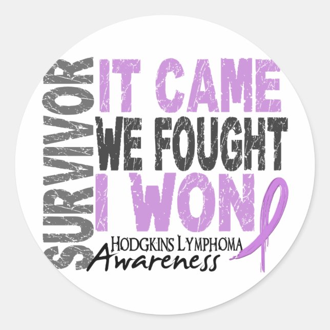 Sticker Rond Hodgkins Lymphoma Survivor C'Est Venu Nous Nous Ba (Devant)