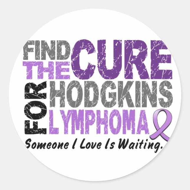 Sticker Rond Hodgkins Lymphoma TROUVER LE TRAITEMENT 1 (Devant)