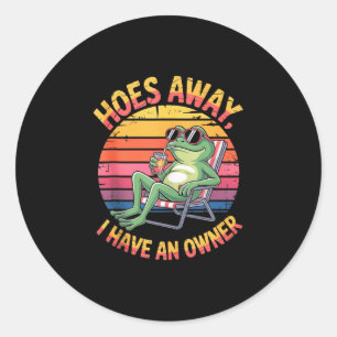 Sticker Rond Hoes loin ont un propriétaire été grenouille drôle