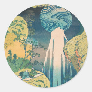 Sticker Rond Hokusai Amida Cascade Japon