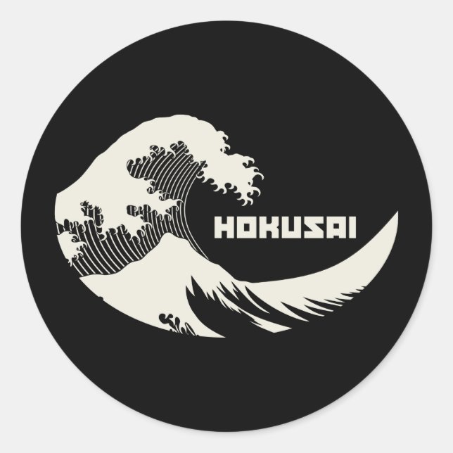 Sticker Rond Hokusai - La Grande Vague (Devant)