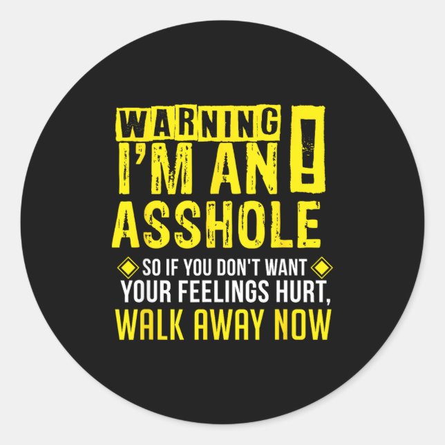 Sticker Rond Hole Holes Warning Profanity Fun Gag Gift  (Devant)