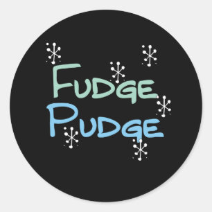 Sticker Rond Holiday Fudge Pudge Funny Noël