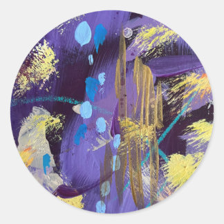Sticker Rond Holiday Purple and Gold