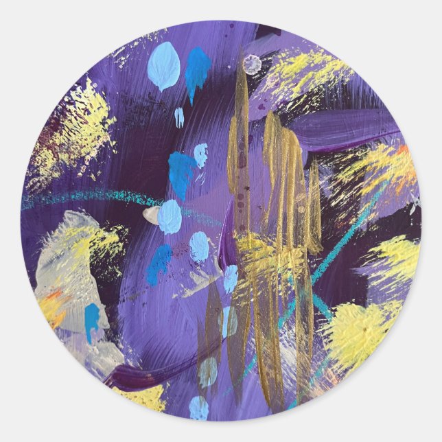 Sticker Rond Holiday Purple and Gold (Devant)