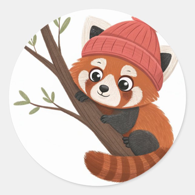 Sticker Rond Holiday Red Panda (Devant)