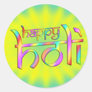 Sticker Rond holiES - HAPPY HOLI dégradés de couleur 1