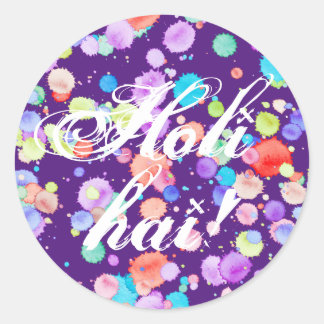 Sticker Rond holiES - Splatter multicolore 1 + votre backgr.