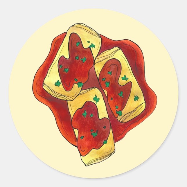 Sticker Rond Holishkes farci de chou Roll Cuisine juive Nourrit (Devant)