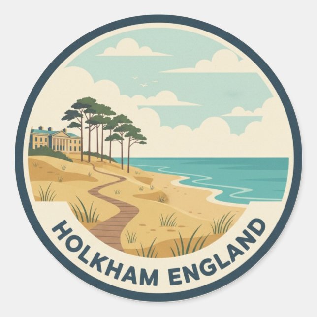 Sticker Rond Holkham Norfolk Angleterre Travel (Devant)