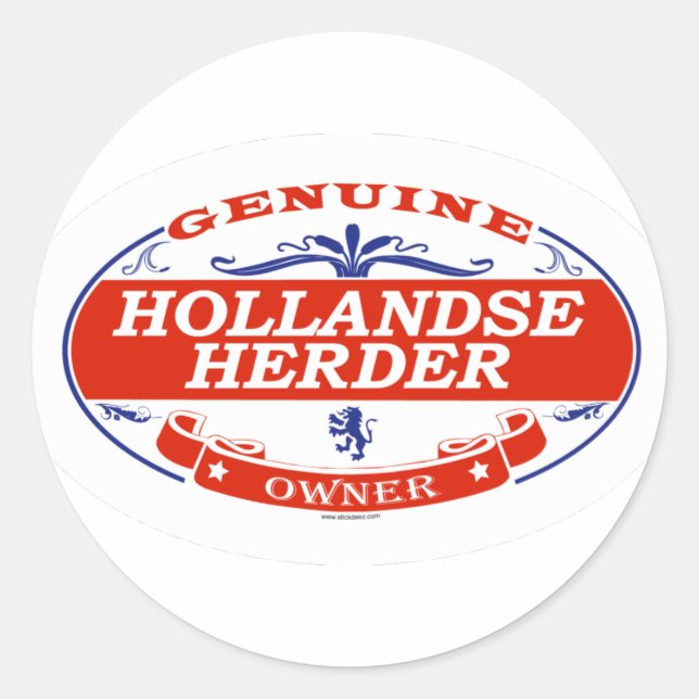 Sticker Rond Hollandse Herder (Devant)