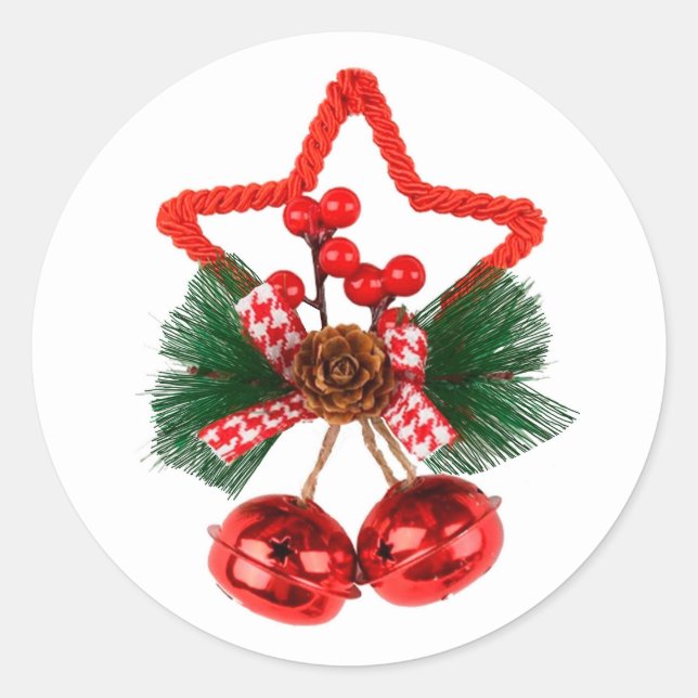 Sticker Rond Holly and Jingle Bells Envelope Seals (Devant)