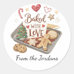 Sticker Rond Holly de Noël fait maison classique pour la pâtiss
