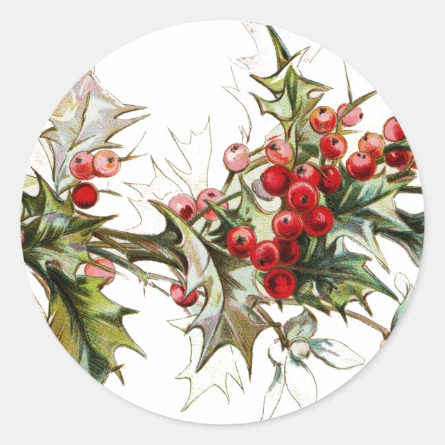 Sticker Rond Holly et baies (Devant)