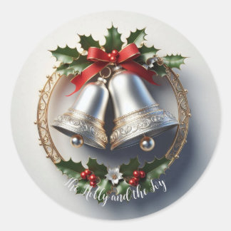 Sticker Rond Holly et Ivy - Silver Bells