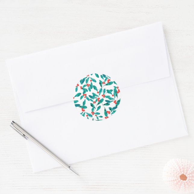 Sticker Rond Holly (Festif) (Enveloppe)
