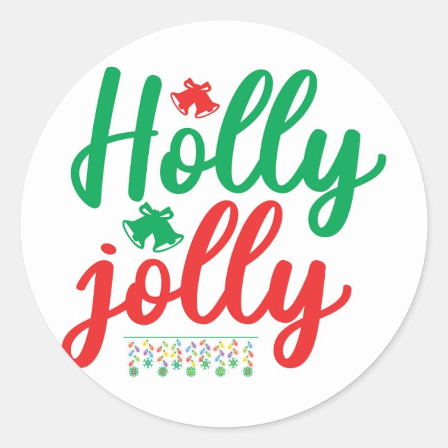 Sticker Rond Holly jolly (Devant)