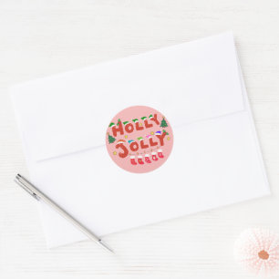 Sticker Rond Holly Jolly